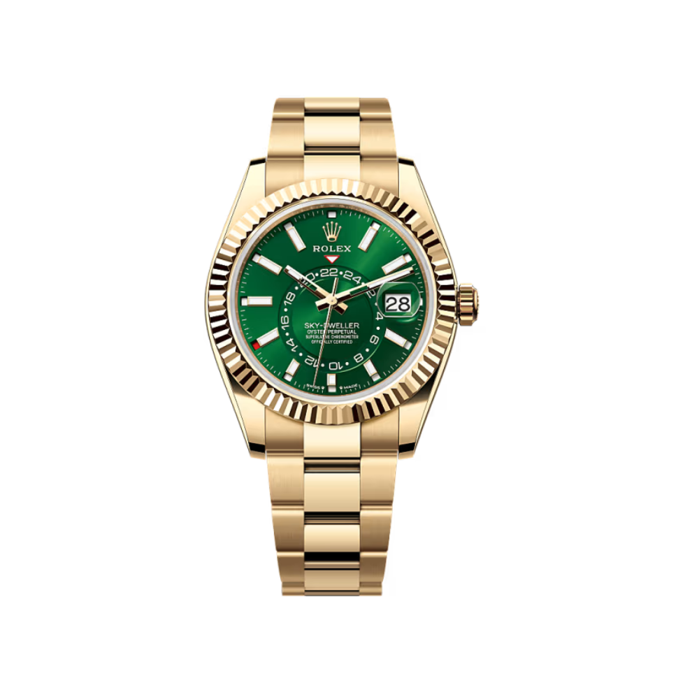 Rolex Sky-Dweller 42mm Yellow Gold Green 336938-0007