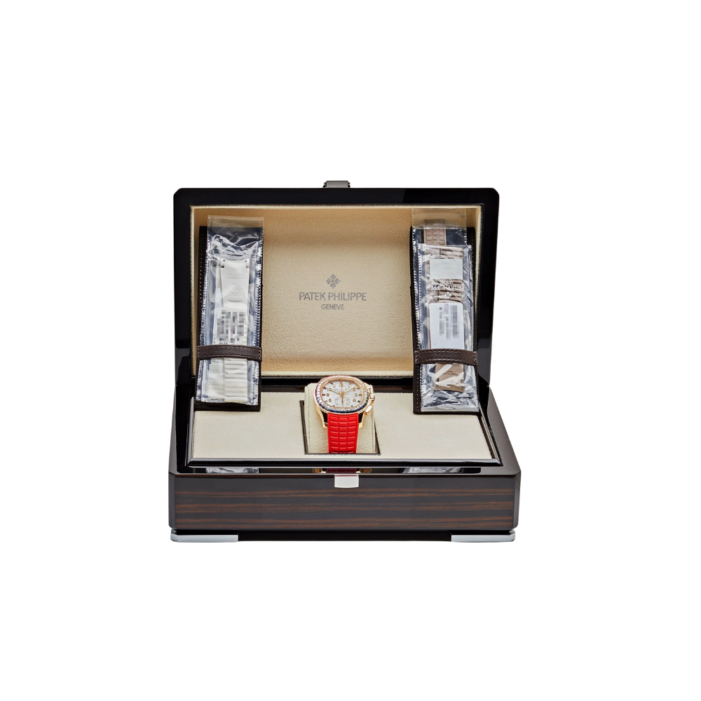 Patek Philippe Aquanaut Luce 7968/300R-001 Rose Gold 'Rainbow' Bezel Mother Of Pearl Dial - Image 8